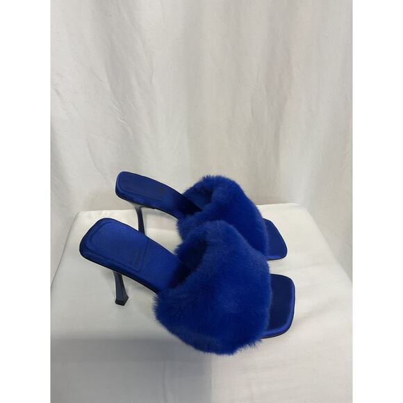 Jeffrey Campbell 'Utopic' Blue Vegan Leather Mule Size 8.5 - Picture 3 of 6